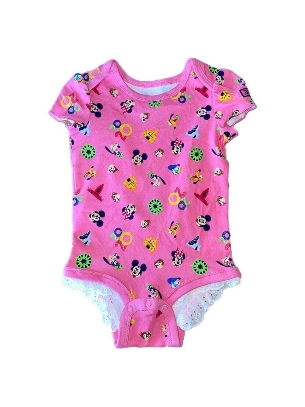 Disney Mickey & Friends Pink Bodysuit 18-24M Baby Girl One Piece NWT